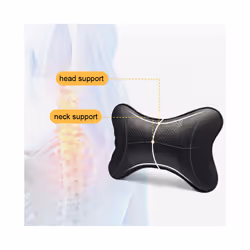 2Pcs Embroidery Logo Car Neck Pillow Pu Leather Seat support Auto Headrest - For Audi