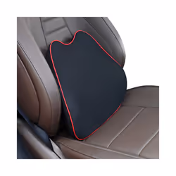 Car Headrest Head Seat Cushion Neck Pillow Rest Memory Foam Cotton Cover - Black red cushion