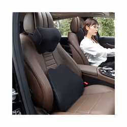 Car Headrest Head Seat Cushion Neck Pillow Rest Memory Foam Cotton Cover - Black cushion
