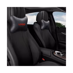 2Pcs Beige Embroidery Car Neck Pillow Leather Seat Support Headrest For - For Toyota beige