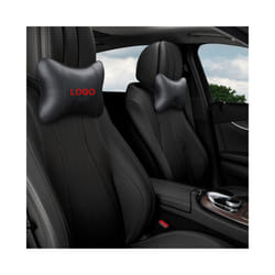 2Pcs Embroidery Car Neck Pillow Pu Leather Seat support Headrest For Mercedes - For Toyota