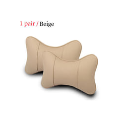 1 Pair Luxury Car Headrest Pillow Unisex Breathable Auto Neck Rest Headrest - 1 pair beige