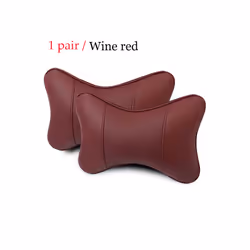 1 Pair Luxury Car Headrest Pillow Unisex Breathable Auto Neck Rest Headrest - 1 pair red