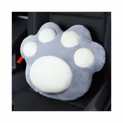 1PC Cute Cartoon Cat Claw Car Neck Pillow Soft Plush Auto Headrest Seat - grey waist pillow