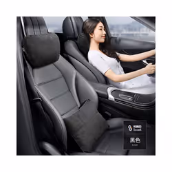 Car Accessories Neck Cushion Headrest Pillows High Quality Durable Leather - Gray