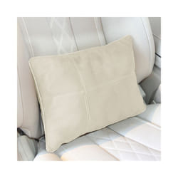 Car Accessories Neck Cushion Headrest Pillows High Quality Durable Leather - Beige