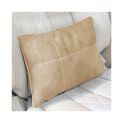 Car Accessories Neck Cushion Headrest Pillows High Quality Durable Leather - Dark Beige