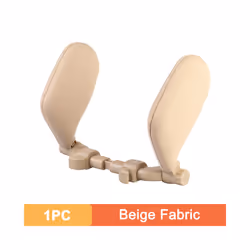 360 Degree Adjustable Car Headrest Pillow U-Shaped Car Seat Pillow for - 1PC Beige Fabric