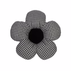 Car Pillow Set Thousand Bird Lattice Flower Headrest Cover Creative Cotton - Flower Waist Black