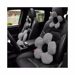Car Pillow Set Thousand Bird Lattice Flower Headrest Cover Creative Cotton - Flower Waist Orange