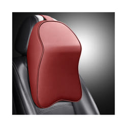 3D  Leather Memory Foam Headrest Car Neck Pillow Support Neck Rest Pillow - Wine red