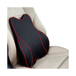 Car Lumbar Pillow Memory Foam Lumbar Support Cushion Car Low Back Pain - black red lumbar