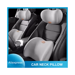 Car Pillow Headrest Neck Pillow  Memory Foam Cervical Lumbar Support Car - lumbar support  pink