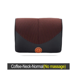 Car Electric Massage Headrest Neck Pillow Breathable Mesh + Leather Universal - Coffee-Neck-Normal