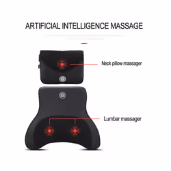 Car Electric Massage Headrest Neck Pillow Breathable Mesh + Leather Universal - Coffee-Neck-Normal