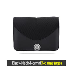 Car Electric Massage Headrest Neck Pillow Breathable Mesh + Leather Universal - Black-Neck-Normal