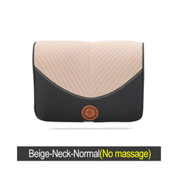 Car Electric Massage Headrest Neck Pillow Breathable Mesh + Leather Universal - Beige-Neck-Normal