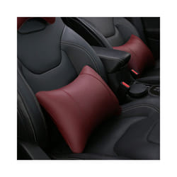 2Pcs Car Neck Pillow Pu Leather Seat Support Headrest Embroidery For Kia - 1PC-No logo-Red