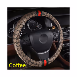 1 Pair Luxury Linen Material Car Headrest Pillow Unisex Breathable Auto - Coffee