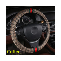 1 Pair Luxury Linen Material Car Headrest Pillow Unisex Breathable Auto - Coffee