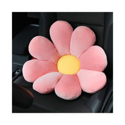 Cute Flower Car Neck Pillow Cushion Soft Car Headrest Waist Pillow Safety - Pink waist