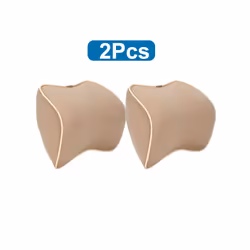 Breathable Car Seat Headrest Neck Pillow Auto Car Seat Pillow Memory Foam - 2 Pcs Beige