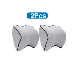 Breathable Car Seat Headrest Neck Pillow Auto Car Seat Pillow Memory Foam - 2 Pcs Grey