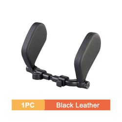 360 Degree Adjustable Car Headrest Pillow U-Shaped Car Seat Pillow for - 1PC Black Leather