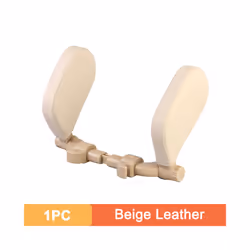 360 Degree Adjustable Car Headrest Pillow U-Shaped Car Seat Pillow for - 1PC Beige Leather