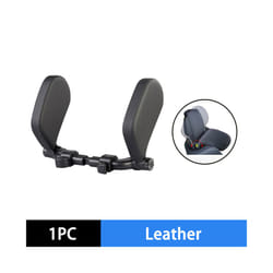 Car Seat Headrest Pillow Adjustable Car Headrest Pillow Travel Rest Sleep - Black Leather