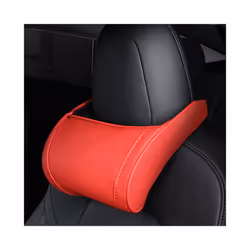 For Tesla Model 3 Model Y Model X Pillow Leather Styling Memory Soft Comfortable - Red