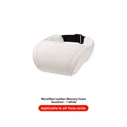 Seat Headrest Travel Rest Neck Pillow PU Leather Neck Pillow Memory Foam - 1PCS White