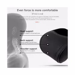 Seat Headrest Travel Rest Neck Pillow PU Leather Neck Pillow Memory Foam - 1PCS White