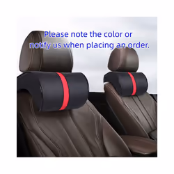 Car Seat Headrest Travel Rest Neck Pillow PU Leather Auto Lumbar Pad Memory - 2PCS Headrest