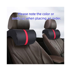 Car Seat Headrest Travel Rest Neck Pillow PU Leather Auto Lumbar Pad Memory - 2PCS Headrest