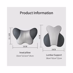Car Headrest Neck Support Seat Soft Universal Adjustable Men Memory Foam - grey-Pillow