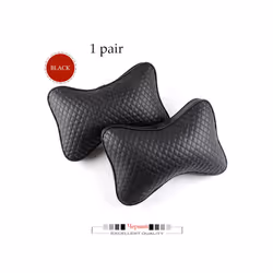 1 Pair Luxury Linen Material Car Headrest Pillow Unisex Breathable Auto - Black 1 pair1