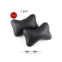 1 Pair Luxury Linen Material Car Headrest Pillow Unisex Breathable Auto - Black 1 pair1