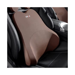 Car Lumbar Support Headrest Neck Pillow Universal Soft Neck Cushion Auto - Brown-Waist pillow