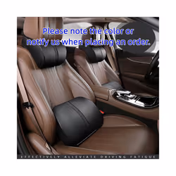 Car Seat Headrest Travel Rest Neck Pillow PU Leather Auto Lumbar Pad Memory - Lumbar Headrest