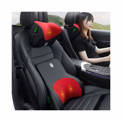 Car Neck Massage Pillow Lumbar Support Cushion Auto Seat Travel Relax - Massage-Red-Waist