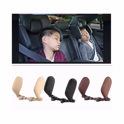 Car Seat Headrest Pillow,Premium seat held Pillow, 180 Degree Adjustable - Coffee red