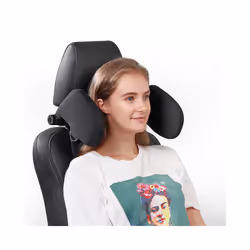Car Neck Headrest Pillow Cushion Car Seat Memory Foam Pad Sleep Side Head - Cloth Black