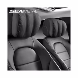 Breathable Leather Car Seat Headrest Neck Support Car Neck Pillows For - Coffee 2pcs
