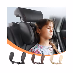 Car Seat Headrest Pillow Neck Support Pillow For Car Sleep Side Head Support - Leather Gray