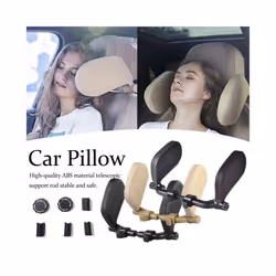 Car Seat Headrest Travel Rest Neck Pillow Support Solution For Kids And - brown