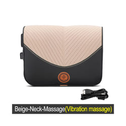 Car Electric Massage Headrest Neck Pillow Breathable Mesh + Leather Universal - Beige-Neck-Massage