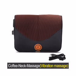 Car Electric Massage Headrest Neck Pillow Breathable Mesh + Leather Universal - Coffee-Neck-Massage