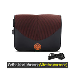 Car Electric Massage Headrest Neck Pillow Breathable Mesh + Leather Universal - Coffee-Neck-Massage