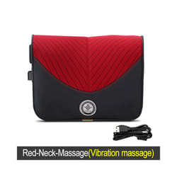 Car Electric Massage Headrest Neck Pillow Breathable Mesh + Leather Universal - Red-Neck-Massage